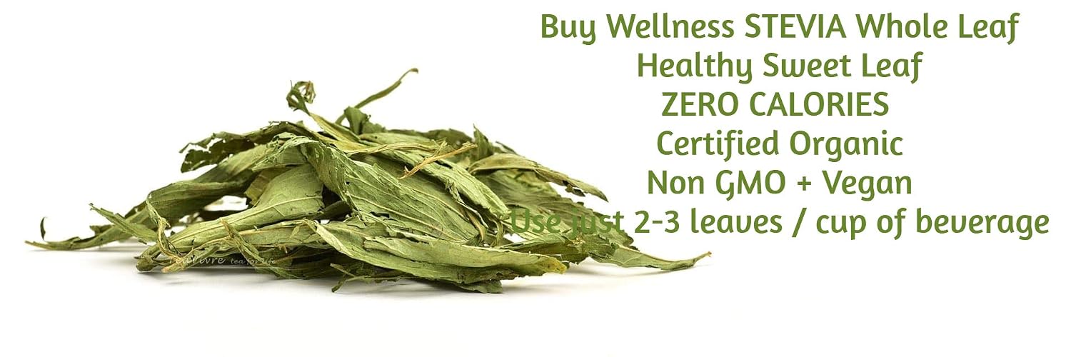 Buy Wellness Stevia Leaf Raw Certified Organic 8 oz (1/2 lb) Pure Sweet leaf Stevia NO bitterness natural sweetness & zero calories.