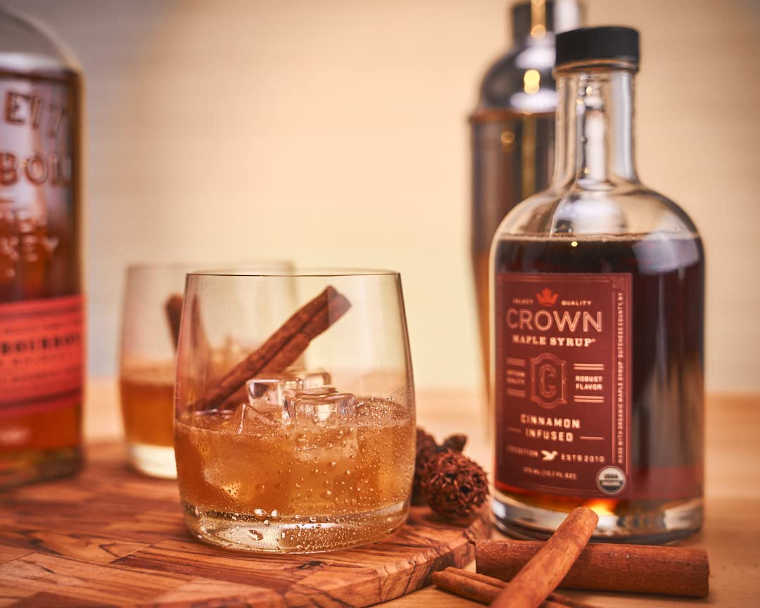 Crown Maple Organic Madagascar Vanilla Maple Syrup, Real Vanilla Bean, Pancakes, Baking, Cocktails & Brunch, 12.7 Fl Oz