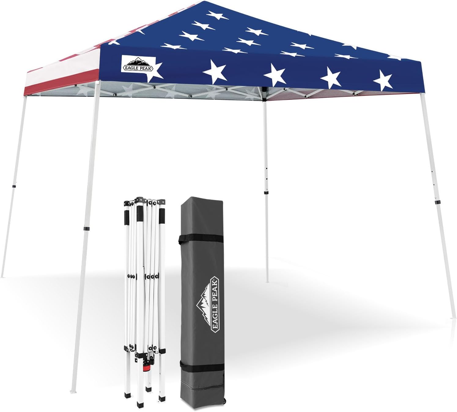 EAGLE PEAK 10x10 Slant Leg Pop Up Canopy Tent, Blue