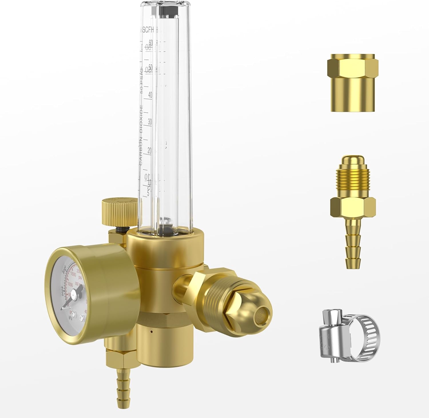 YESWELDER Welding Gas Flowmeter, Leak-Proof Argon CO2 Pressure Gauge with