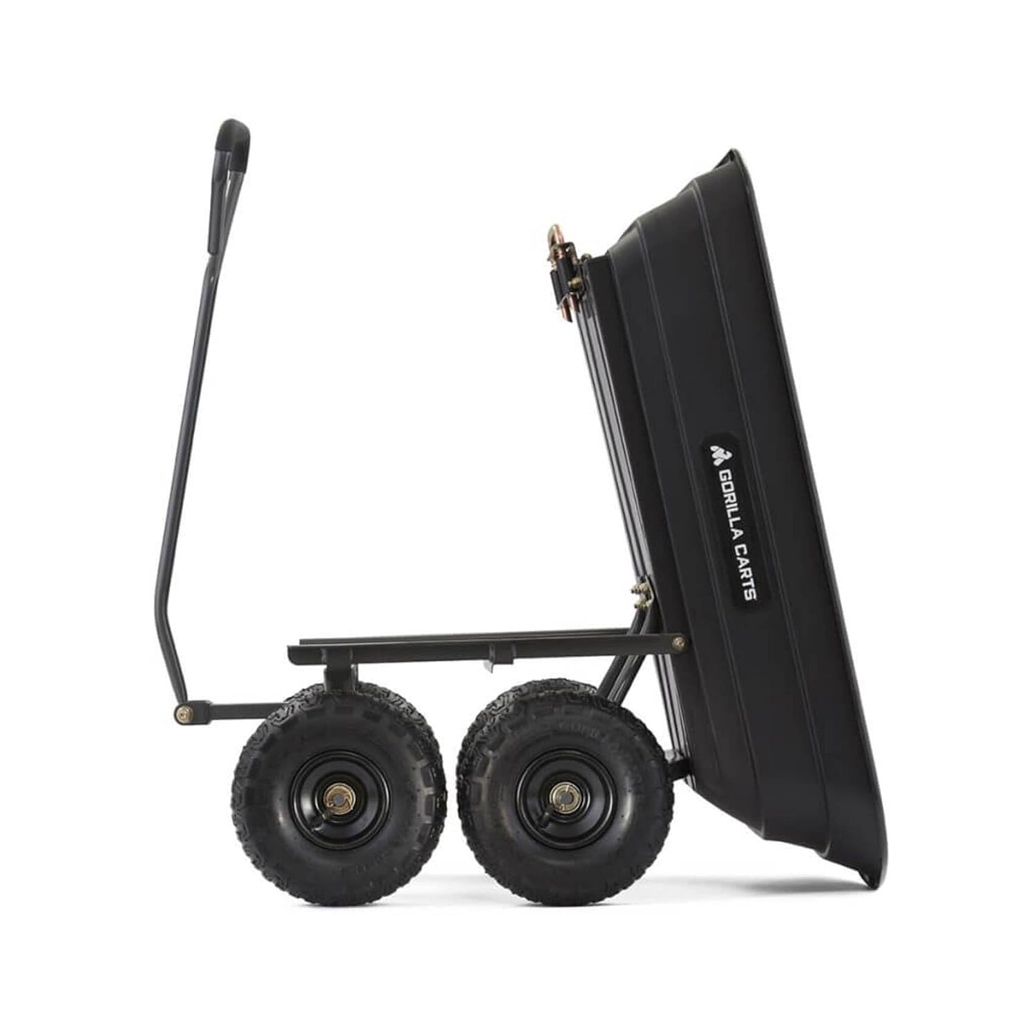 Gorilla Carts Poly Garden Dump Garden Cart with Easy to Assemble Steel Frame, Camping Wagon with Quick Release System, 1200 Pound Capacity, and 13 Inch Tires | 1,200-lb Capacity, 6 Cu Ft Tub Poly Dump Cart with Quick-Release Dump for Bigger Yard Cleanup…