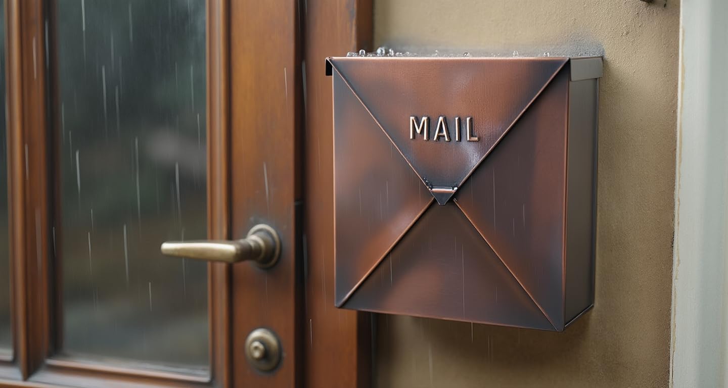 NACH Mailboxes for Outside Wall Mount, 10 x 10 x 4 inch Black Mailbox, Waterproof Mailboxes for Outside - Chicago Style Mail Box
