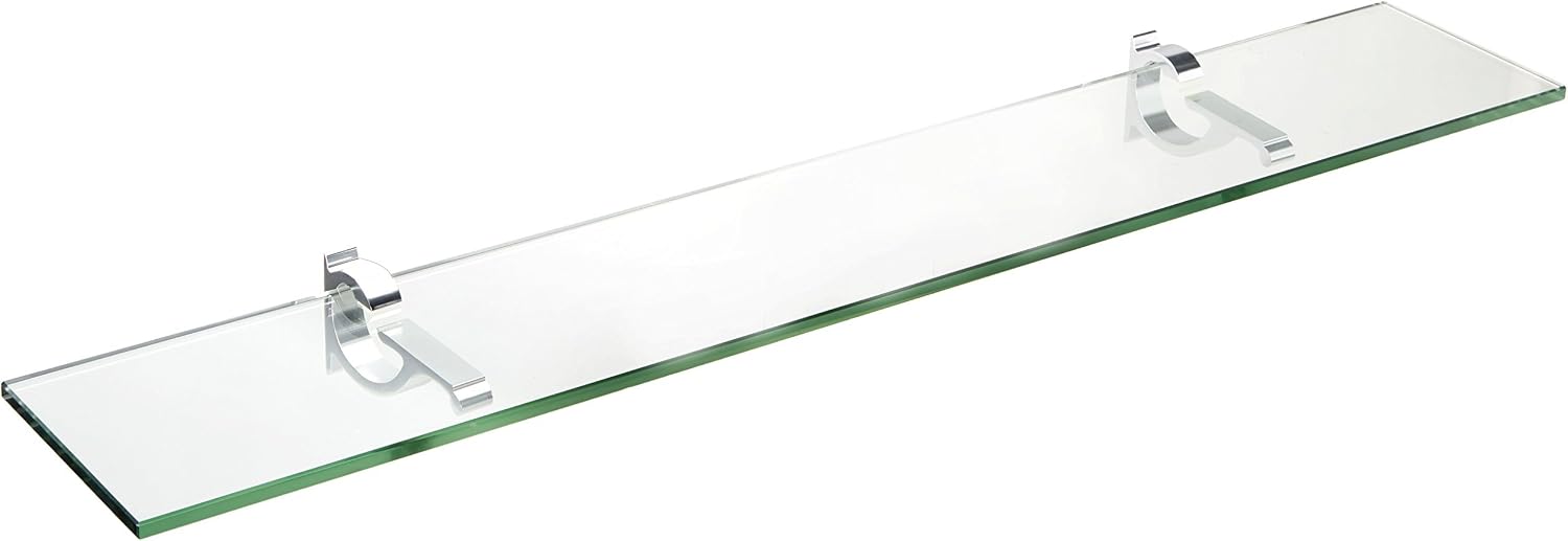 Spancraft 8" x 36" Chrome Floating Glass Shelf
