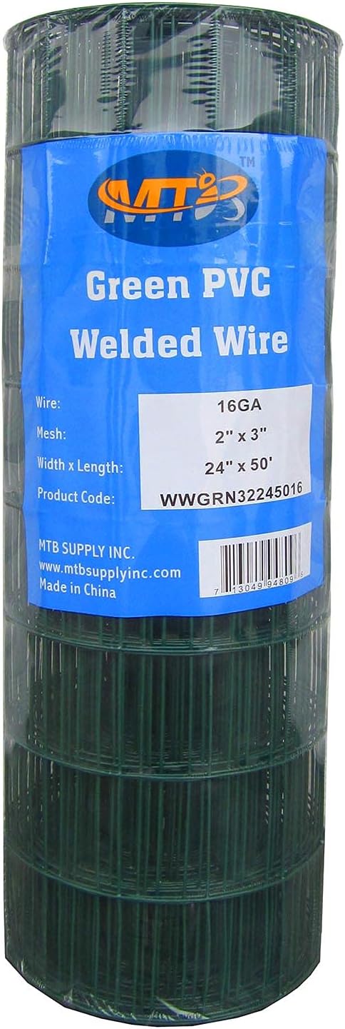 16GA Galvanized 48in x 50ft-3in x 2in Welded Wire Mesh Garden Economy Fence