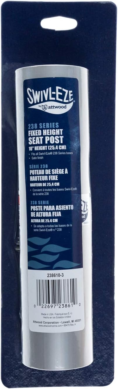 attwood Fixed Height 14.6" Seat Extension Post for 15" 238 Series Seat Pedestal Assembly