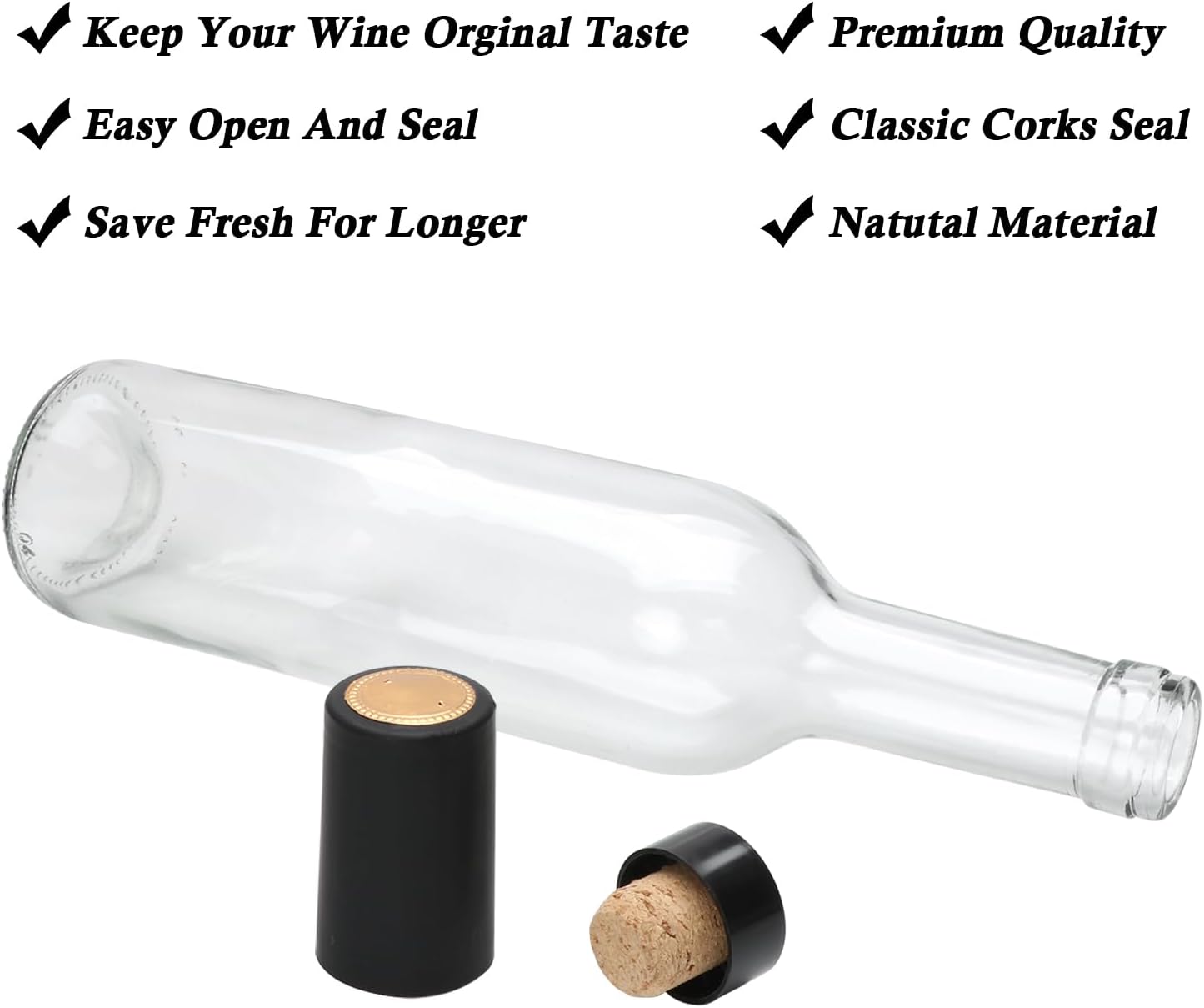 12 Pack 12oz Glass Bottles with Cork Lids