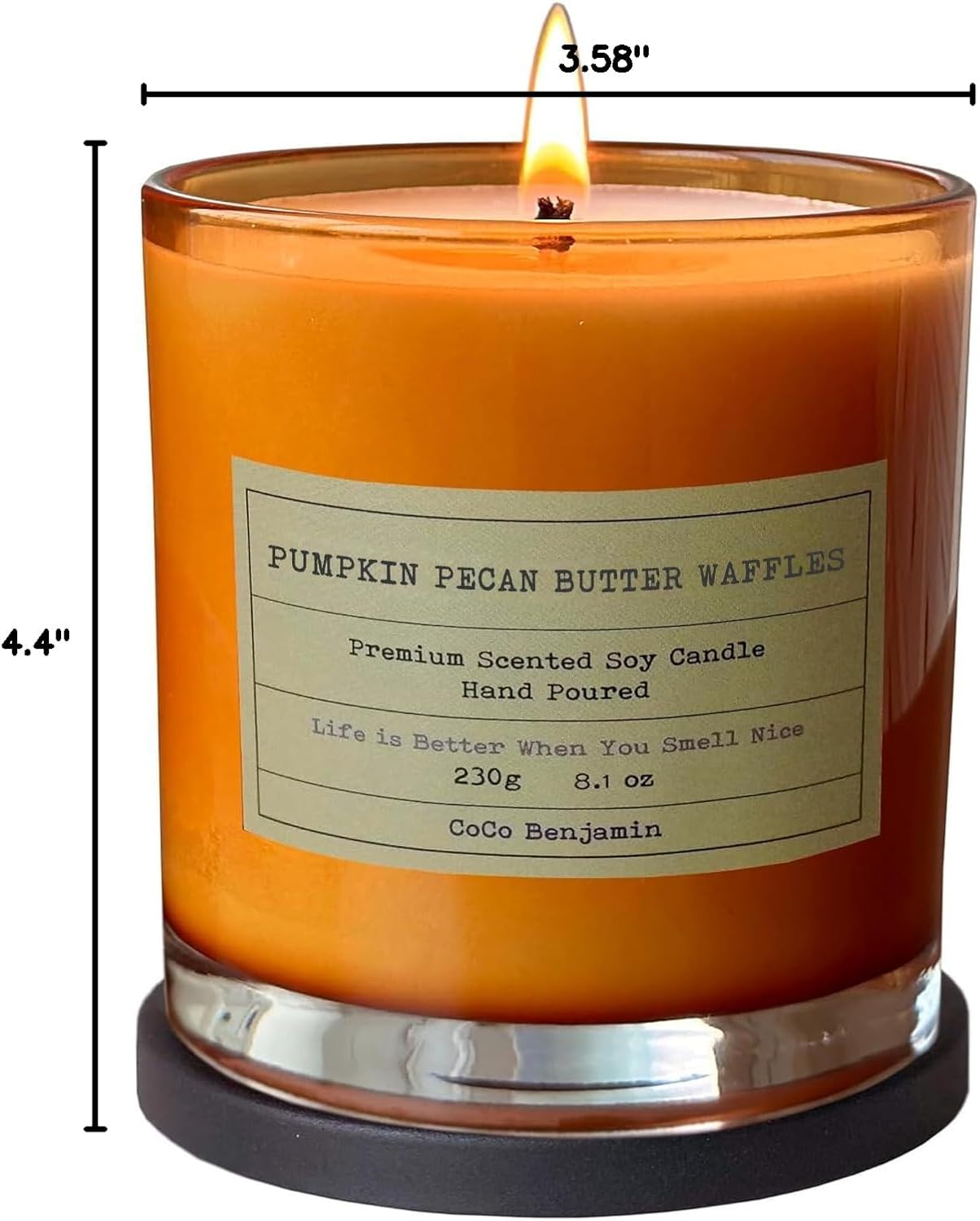 100% Natural Soy Wax Candle by CoCo Benjamin - Highly Scented & Hand-Poured Luxury Candle ((Majestic Balsam Fir Trees) - Clean Burning Cotton Wick