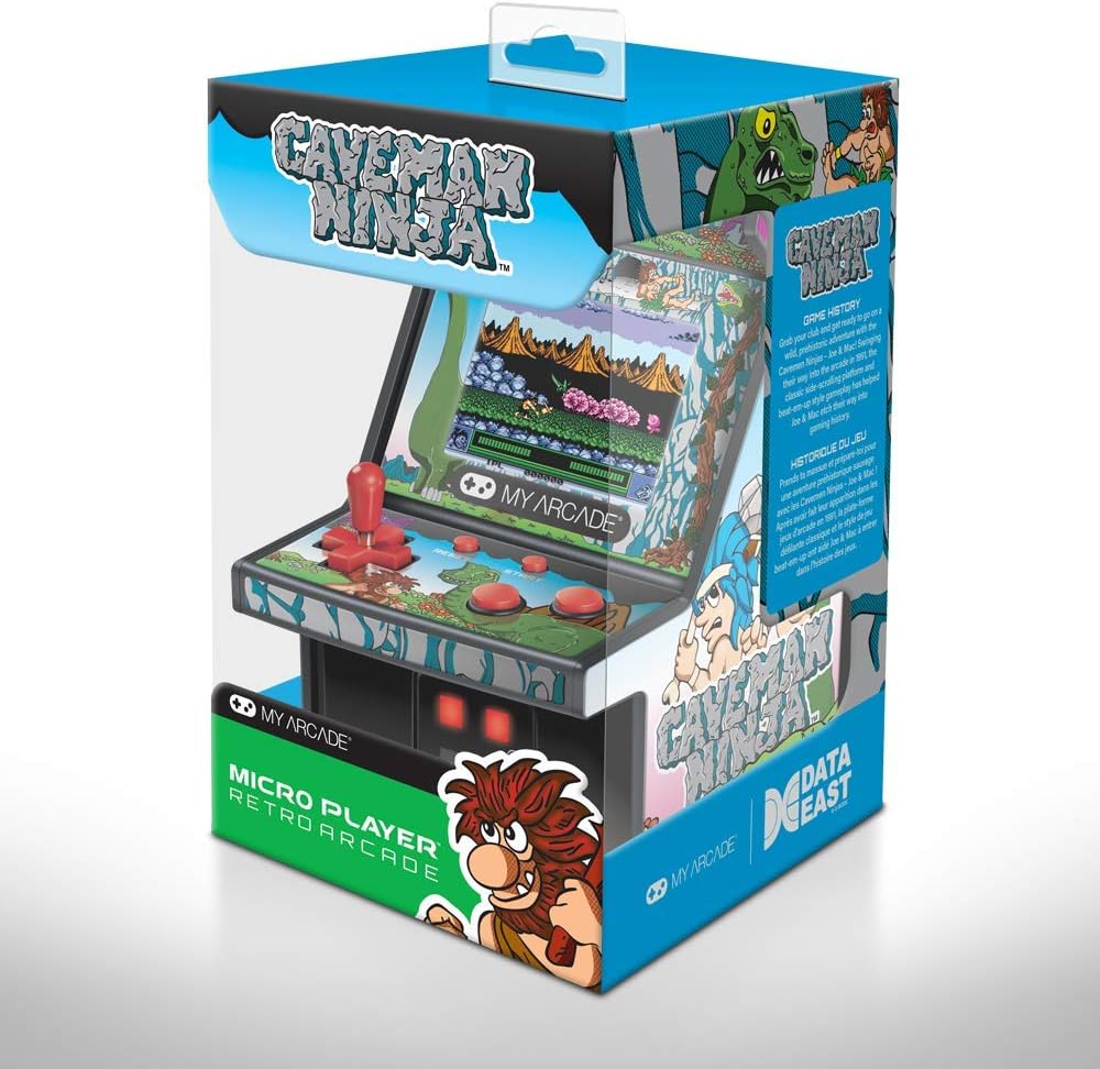 My Arcade Micro Player Mini Arcade Machine: Galaga Video Game, Fully Playable, 6.75 Inch Collectible, Color Display, Speaker, Volume Buttons, Headphone Jack - Electronic Games