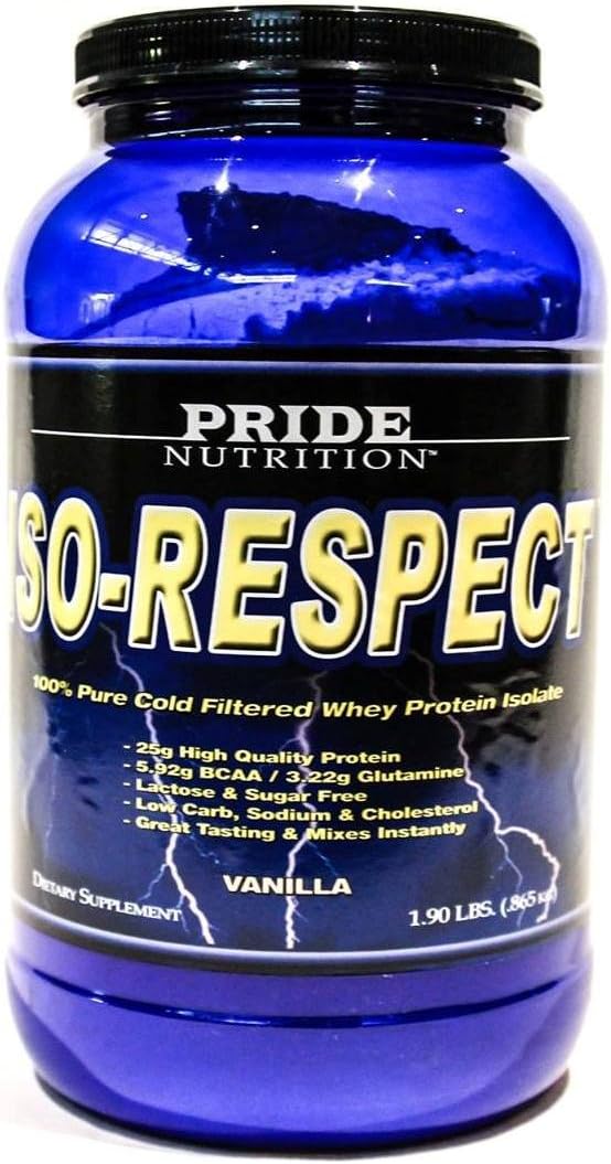 #1 Whey Protein Isolate Shake- Iso-Respect Protein Vanilla 60 Servings– Best Whey Protein Powder for Women & Men – No Lactose - Mixes with a Spoon