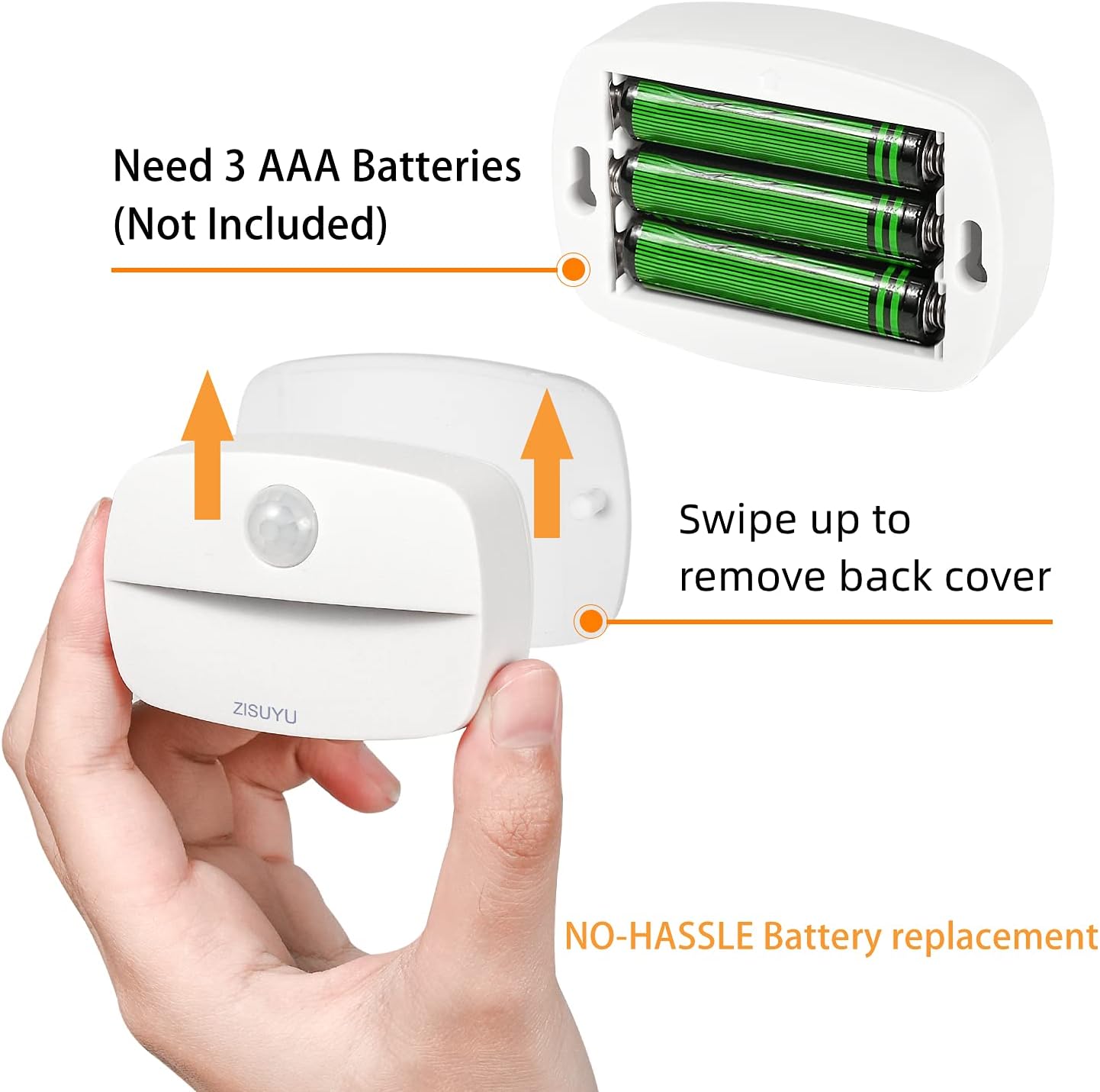 ZISUYU 6-Pack Mini Motion Sensor Night Light Indoor Battery Operated