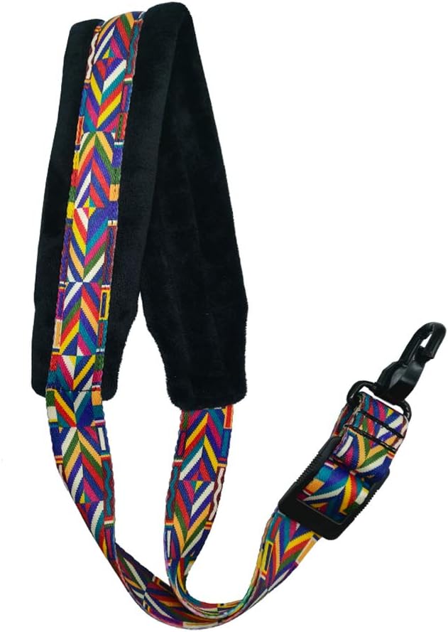 Saxophone Strap Rainbow Style Soft Padded Alto Tenor Bari Soprano Sax Neck Harness