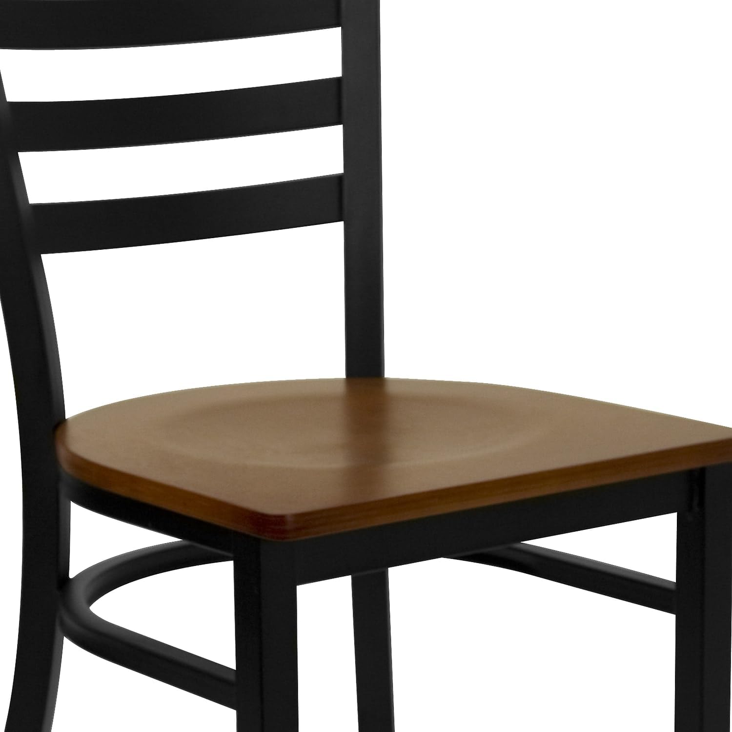 Flash Furniture Hercules Series Commercial Ladder Back Restaurant Chairs, Modern Lightweight Metal Dining Chairs with Padded Seats, Set of 2, Black
