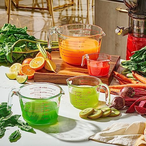 8 Cup Large Glass Measuring Cup - Kitchen Mixing Bowl, Liquid Measure Cups, Glass Bakeware Set, Punch Bowl