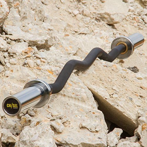 XMark EZ Curl Olympic Bar Set - CHISEL Bar With TEXAS STAR Plates, Weight Set and Barbell