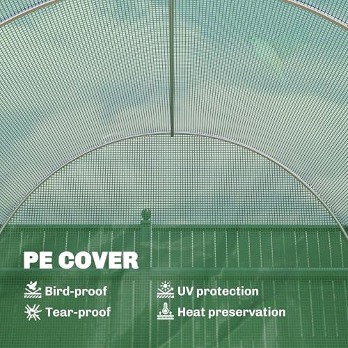 Outsunny 15' x 7' x 7' Walk-in Tunnel Greenhouse Large Steel Frame White