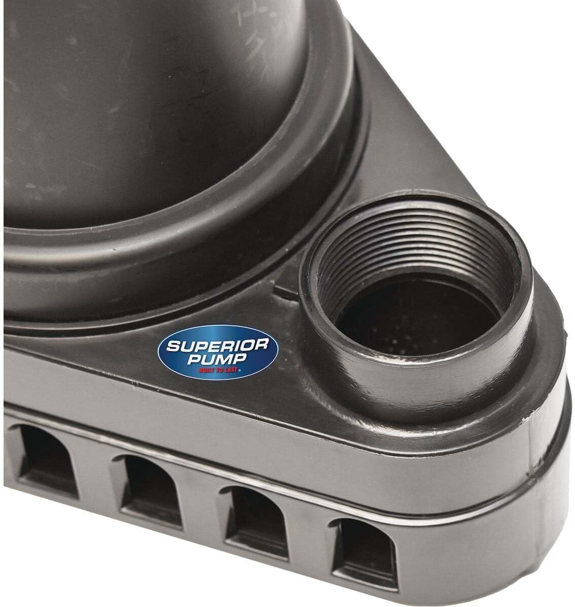 Superior Pump 92260 1/4 HP Thermoplastic Sump Pump with Vertical Float Switch, Black