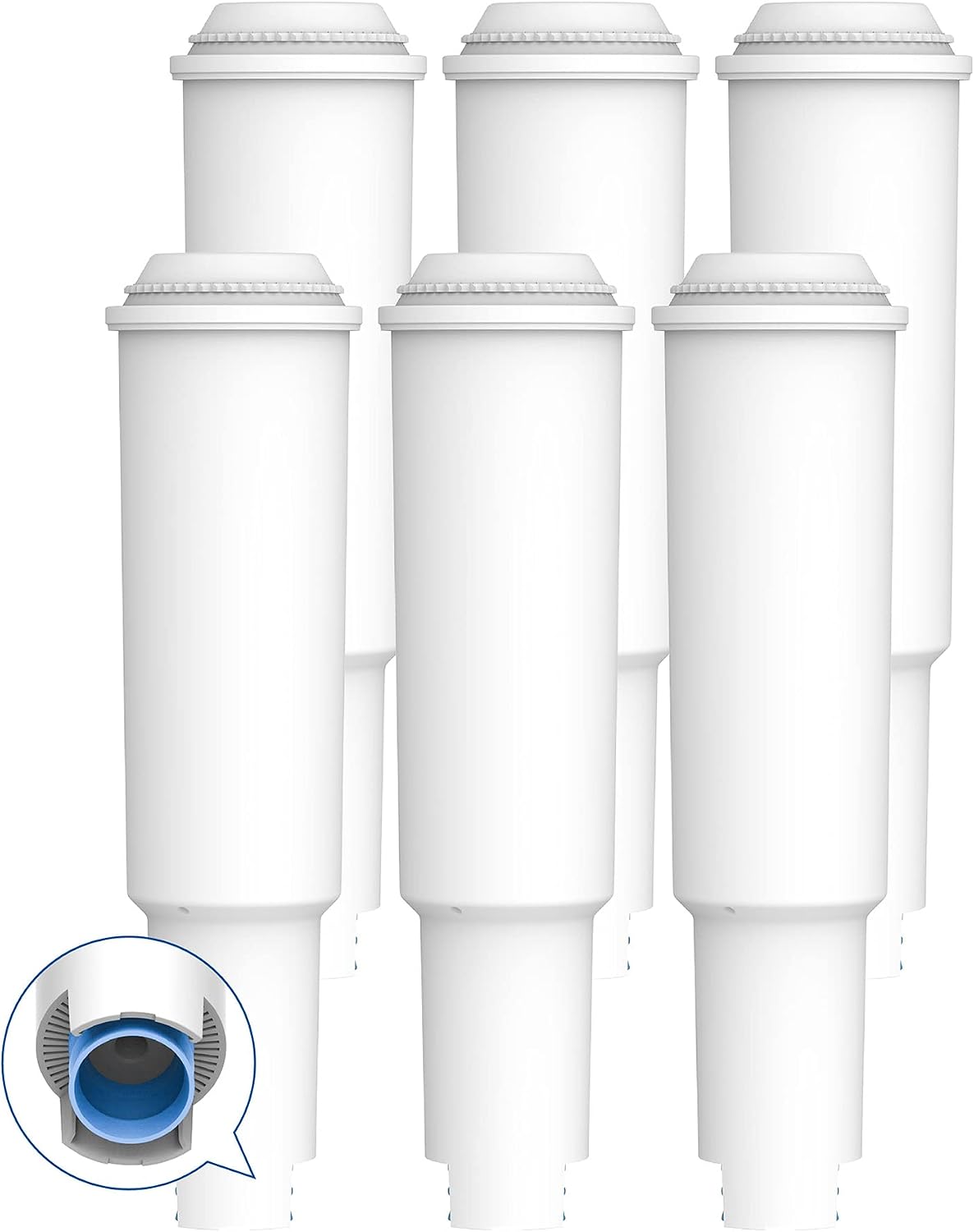 AQUA CREST C04 Water Filter Replacement for Jura® 64553/68789 Filter 6 Pack | Compatible with Jura® Clearyl White Coffee Filter Cartridge, Jura® S9