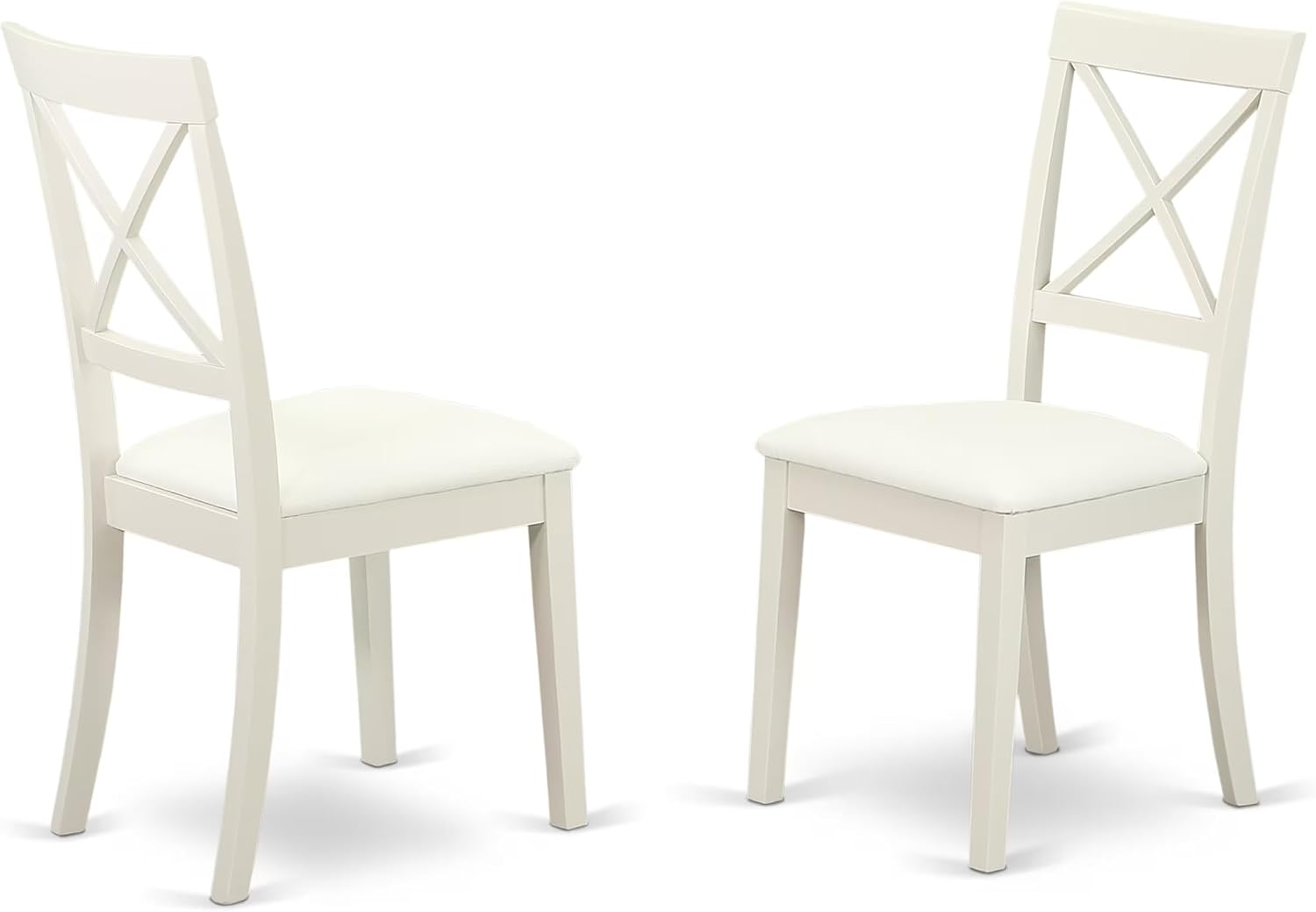 East West Furniture DLBO3-WHI-W 3 Piece Dining Room Table Set Contains a Round Kitchen Table with Dropleaf and 2 Dining Chairs, 42x42 Inch, Linen White