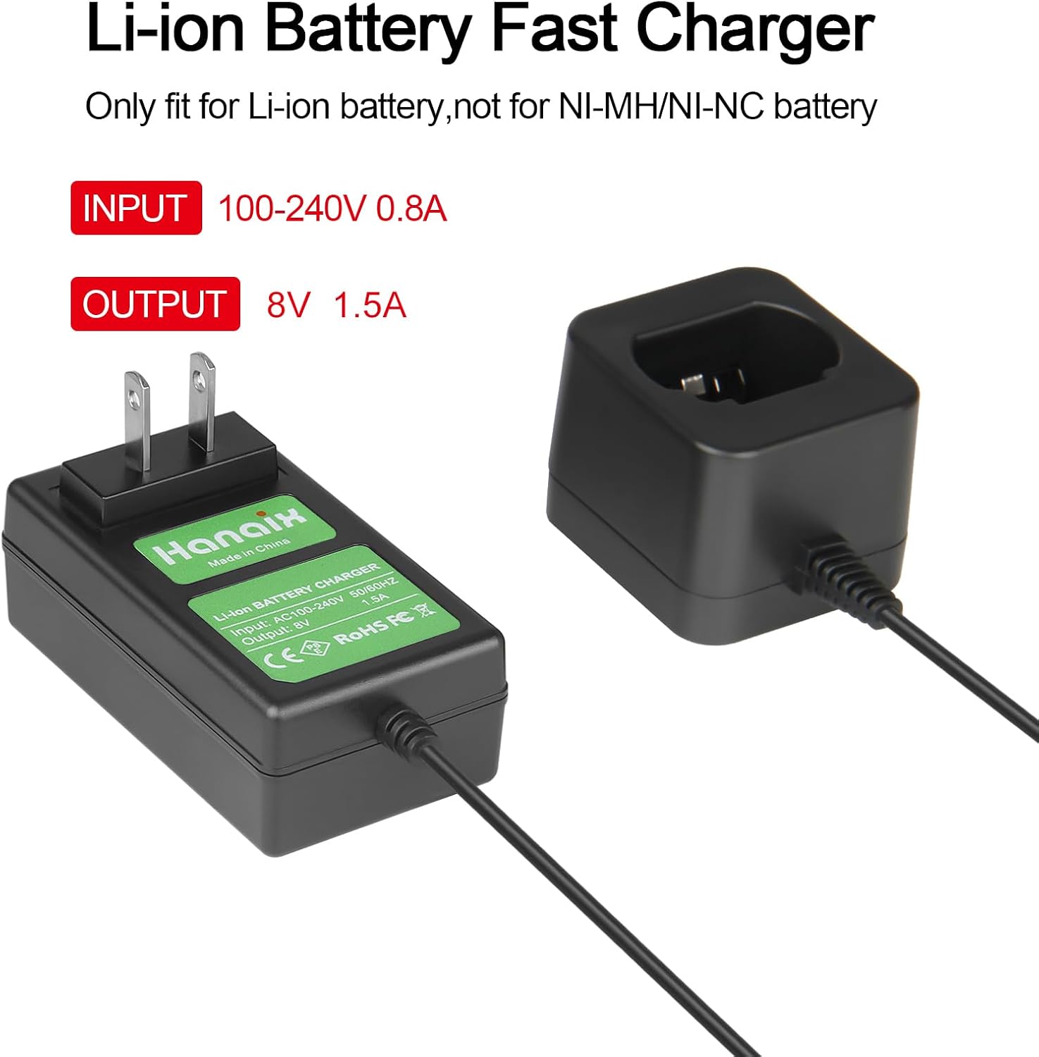 2000mAh 8V Battery and Charger for Dewalt Compatible with Dewalt 8V DCB080 DCF680N1 DW4390 DCF680N2 DCF680G2(Battery and Charger Included)