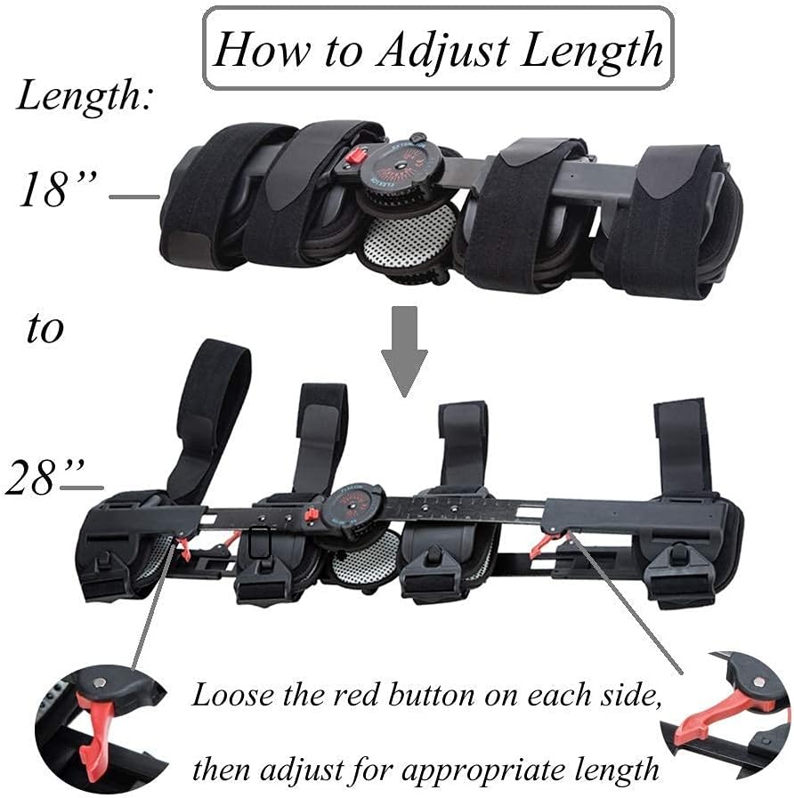 kefit Hinged Knee Brace Rom, Knee Support for Torn Acl, Meniscus Tear, Pcl, Surgery Recovery, Adjustable Post Op Knee Immobilizer