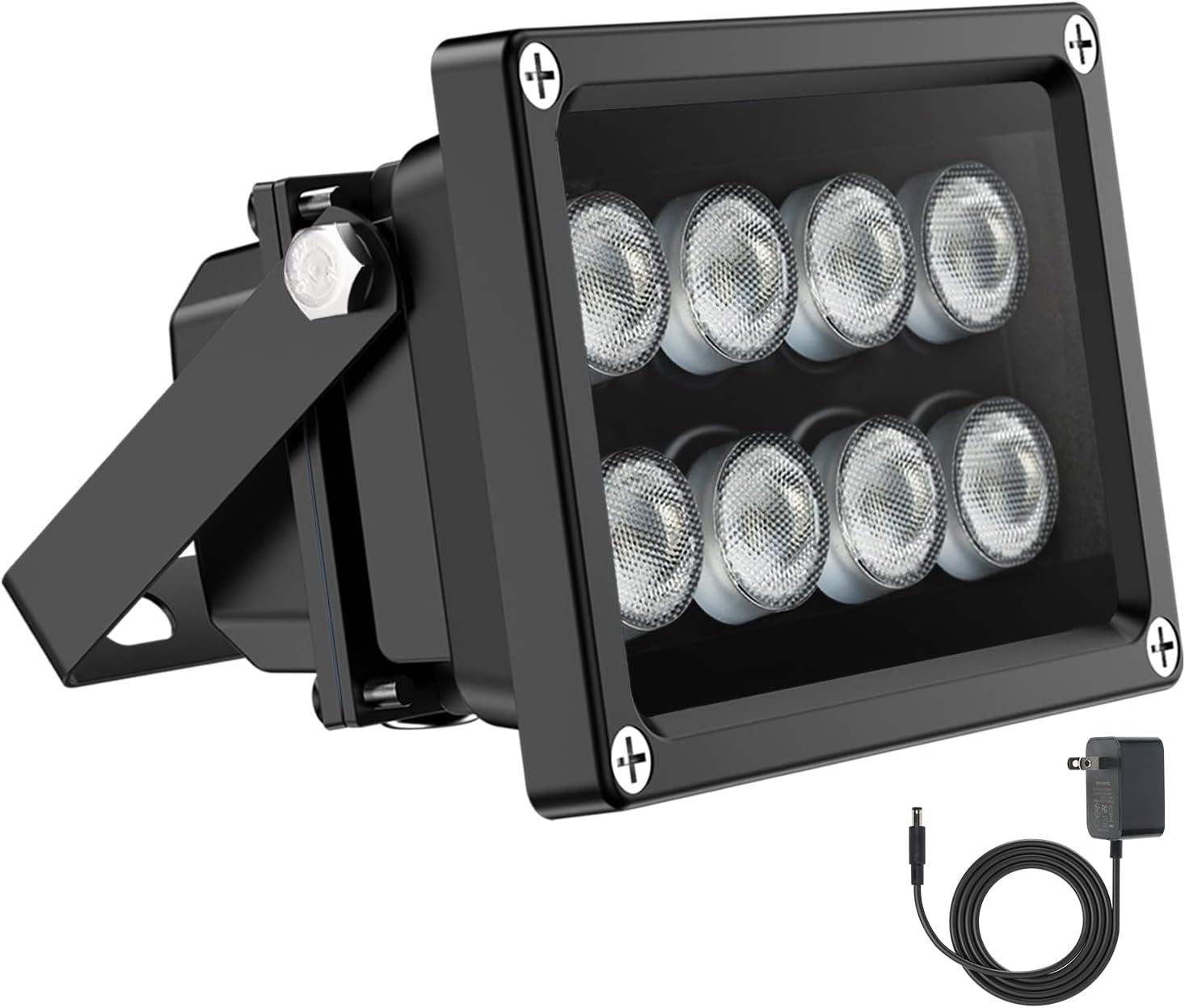 Univivi 8-LEDs IR Illuminator 850nm Infrared Flood Light for Night Vision | Long Range Infrared Illuminator for Security Camera