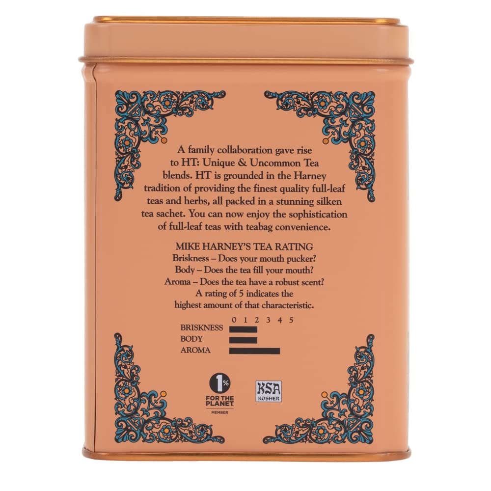 Harney & Sons HT Organic Supreme Green Tea, 20 Sachets, Tea Tin | Organic green tea with 20 sachets in a reusable tea tin. Caffeinated.