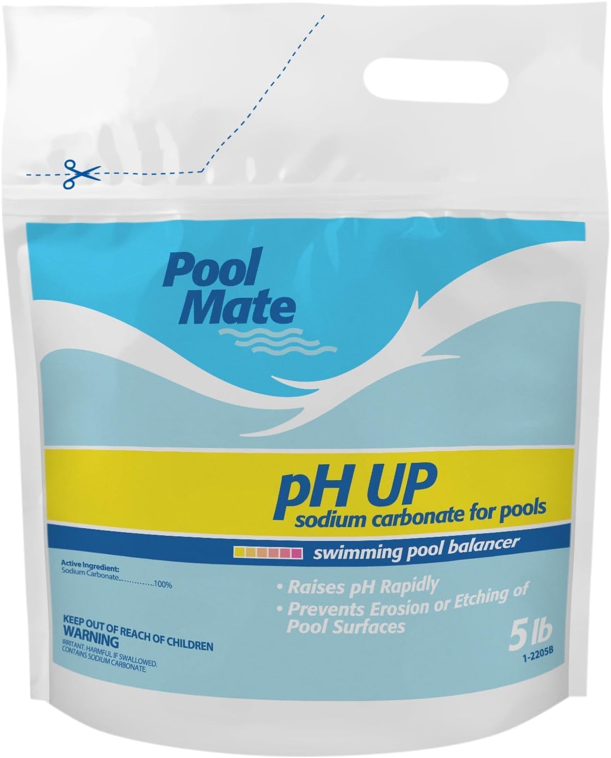 Pool Mate 25-Pounds Premium pH Up for Swimming Pools | 100% Sodium Carbonate, Raises pH, pH Increaser, Easy To Use, Works Fast