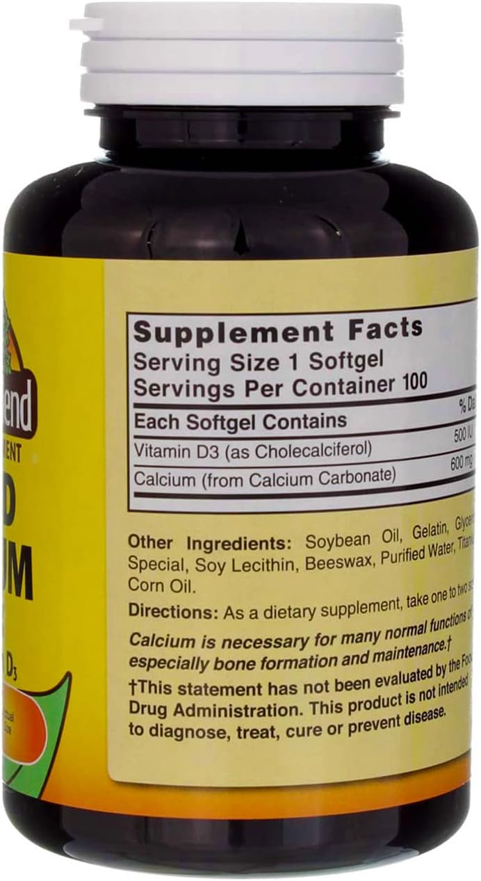 Natures Blend, Easy to Swallow, Liquid Calcium, 600mg, 100ct
