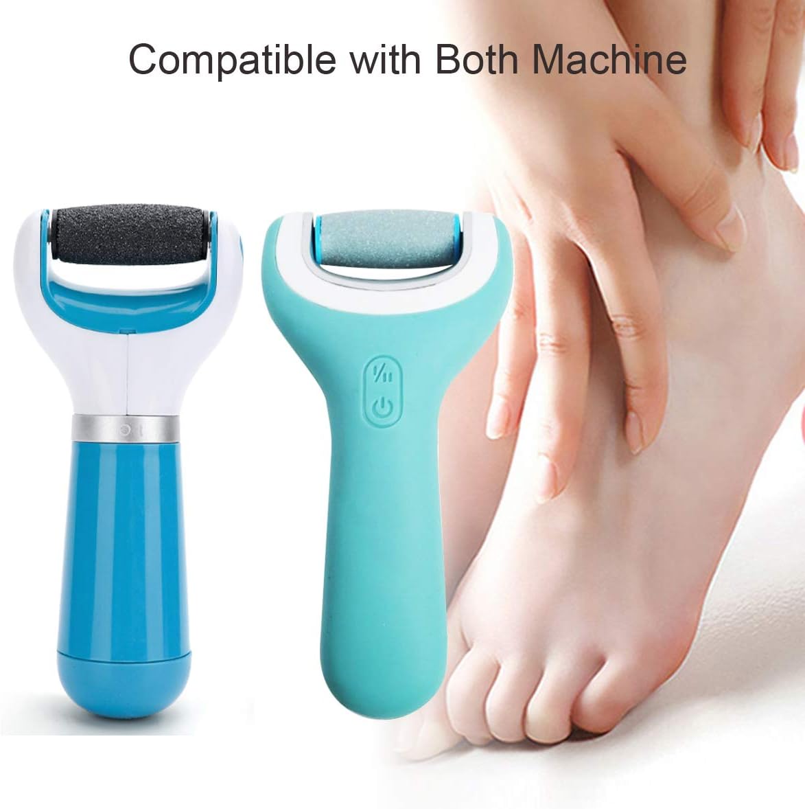 5 Pack Blue Extra Coarse Replacement Refill Roller Compatible with Amope Pedi Refills Electronic Foot File