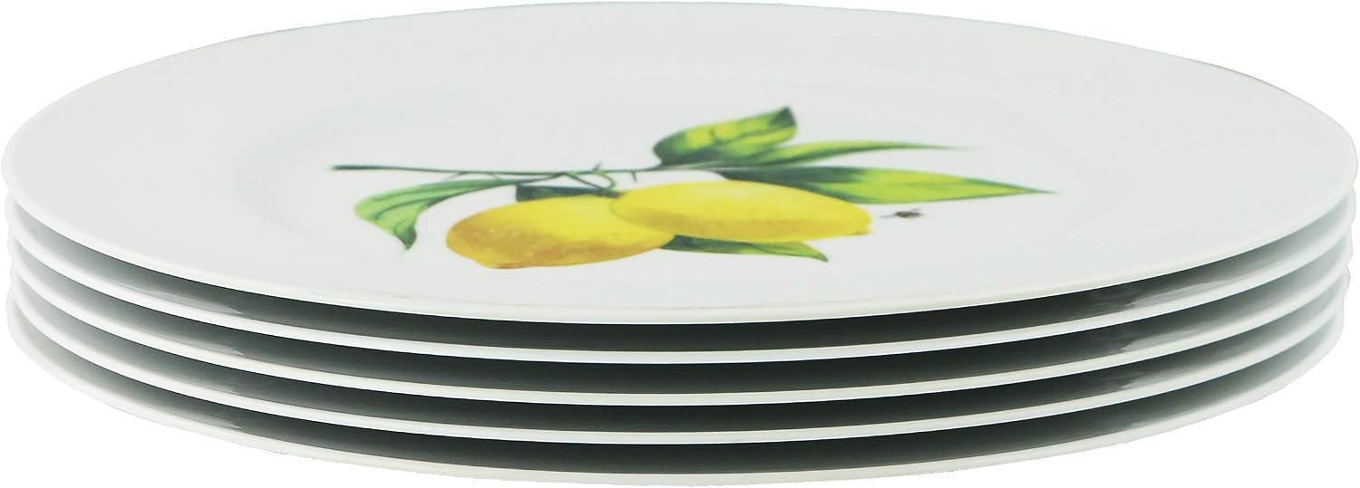 Calypso Basics Melamine Salad Plates Set of 6, 8.5 Inch, BPA-Free, Non-Toxic, Break-Resistant, Dishwasher Safe, Plates for Indoor & Outdoor Use