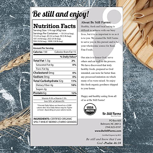 Organic Spelt Farro Grain 5.8 lb - Whole Wheat Berries Bulk Ancient Grains | Ideal for Flour