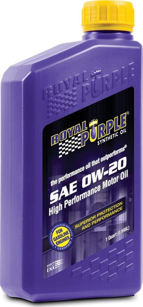 Royal Purple 12020 API-Licensed SAE 0W-20 High Performance Synthetic Motor Oil - 12 Quart