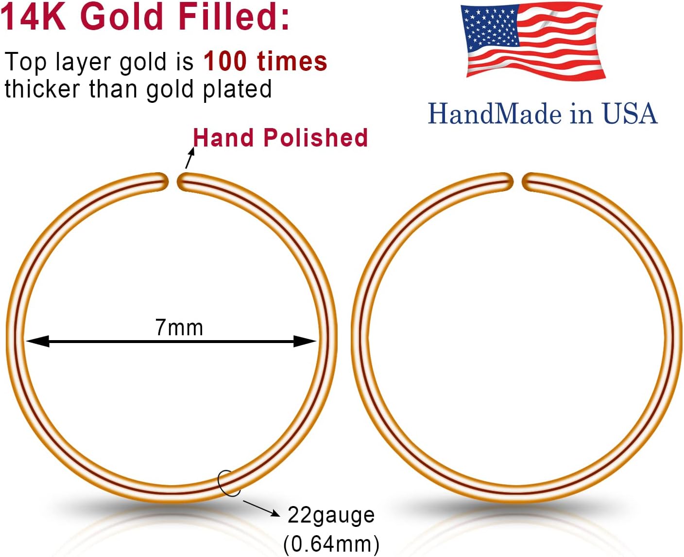 Small Gold or Sterling Silver Huggie Hoop Earrings for Women Cartilage Nose Helix Tragus