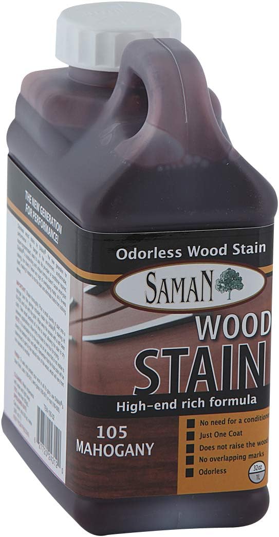 SamaN Interior Water Based Wood Stain - Natural Stain for Furniture, Moldings, Wood Paneling, Cabinets (Antique Walnut TEW-212-12, 12 oz)