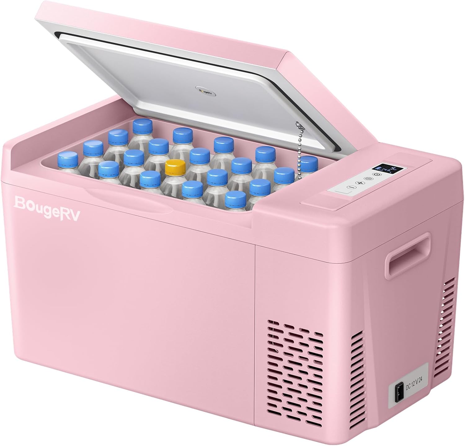 BougeRV 12v refrigerator 23 Quart, -8℉~50℉ Portable Freezer for Car, Grey