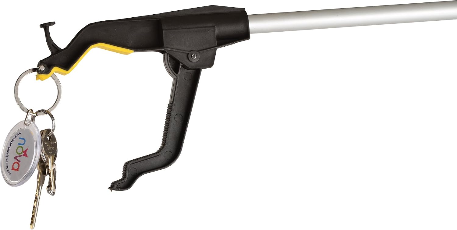 Nova Joy Reacher - Grabber Pickup Tool for Seniors - Lightweight Gripper with Magnetic Tip, Hook, and Rotating Claw - Daily Living Aid for Elderly and Users with Limited Mobility - 32" - One Pack