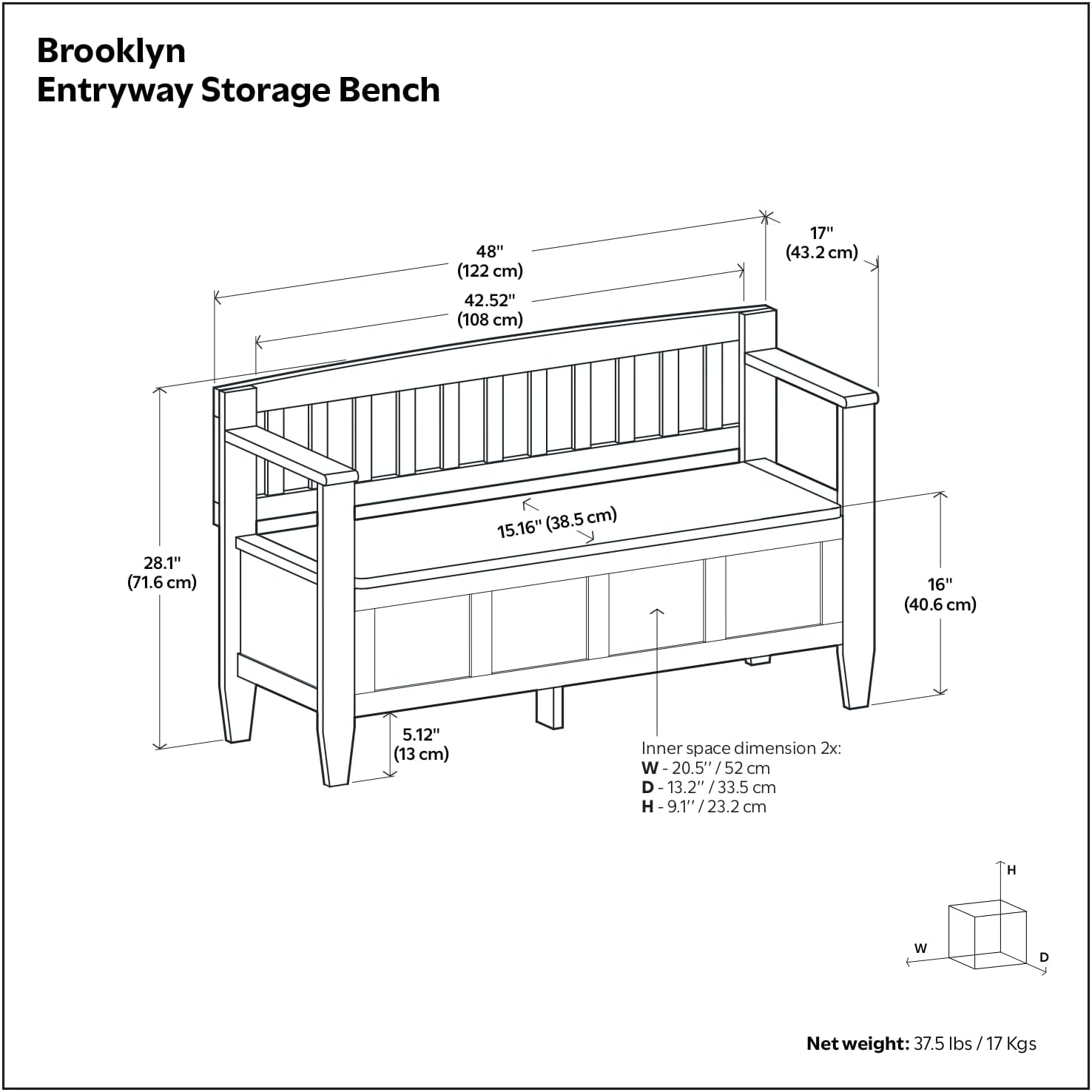 SIMPLIHOME Connaught 30" Wide Solid Wood Storage Bench in Chestnut Brown | Contemporary entryway bench with lift-up lid and hidden storage; mudroom, hallway, foyer, or shoe bench.
