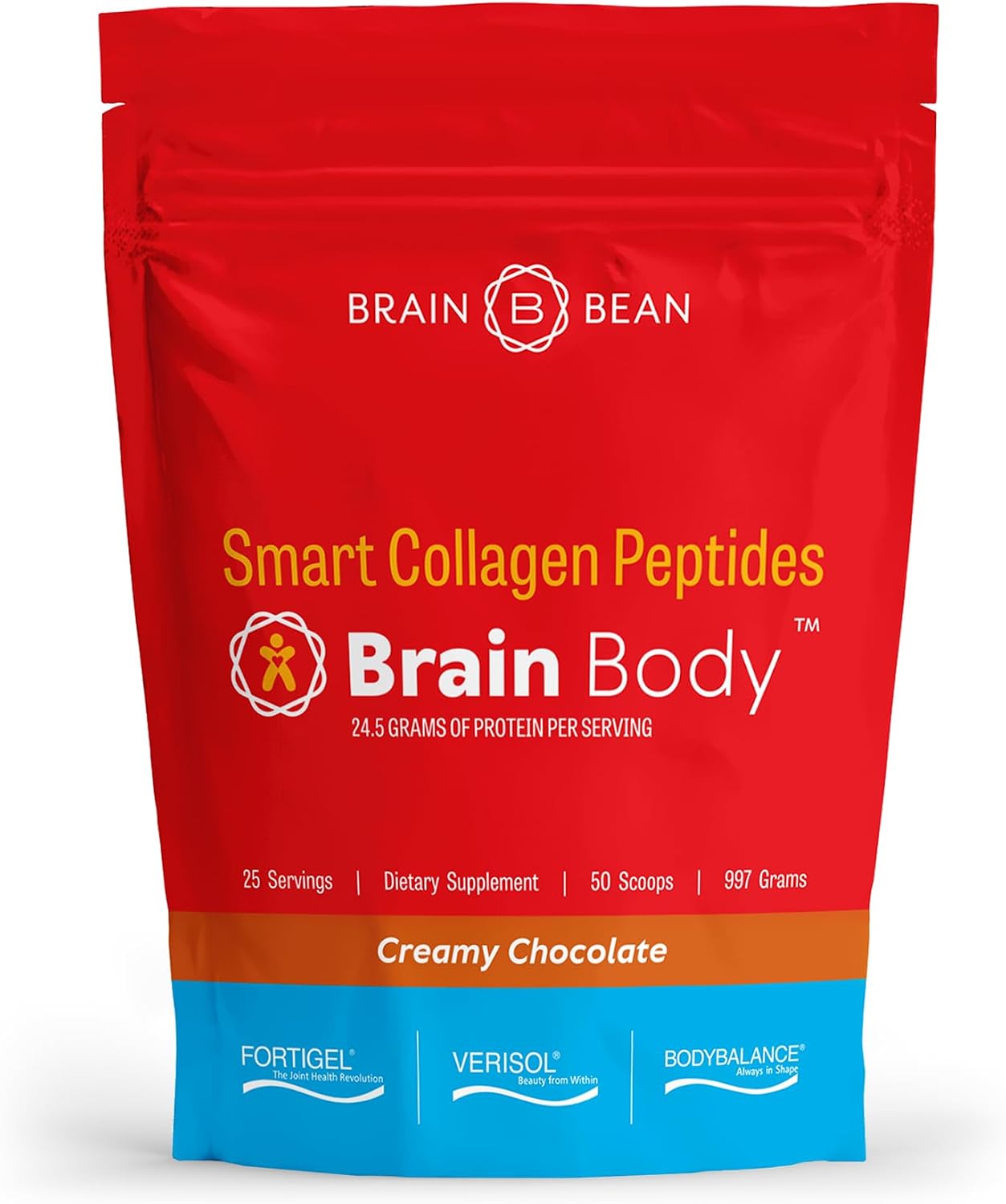Brain Body Collagen Peptides Powder - Vital Protein & Collagen Supplement for Women & Men - Hydrolyzed Type I & III for Hair, Skin, Nails & Joint Health - 25 Servings - Creamy Vanilla Coconut - 875g