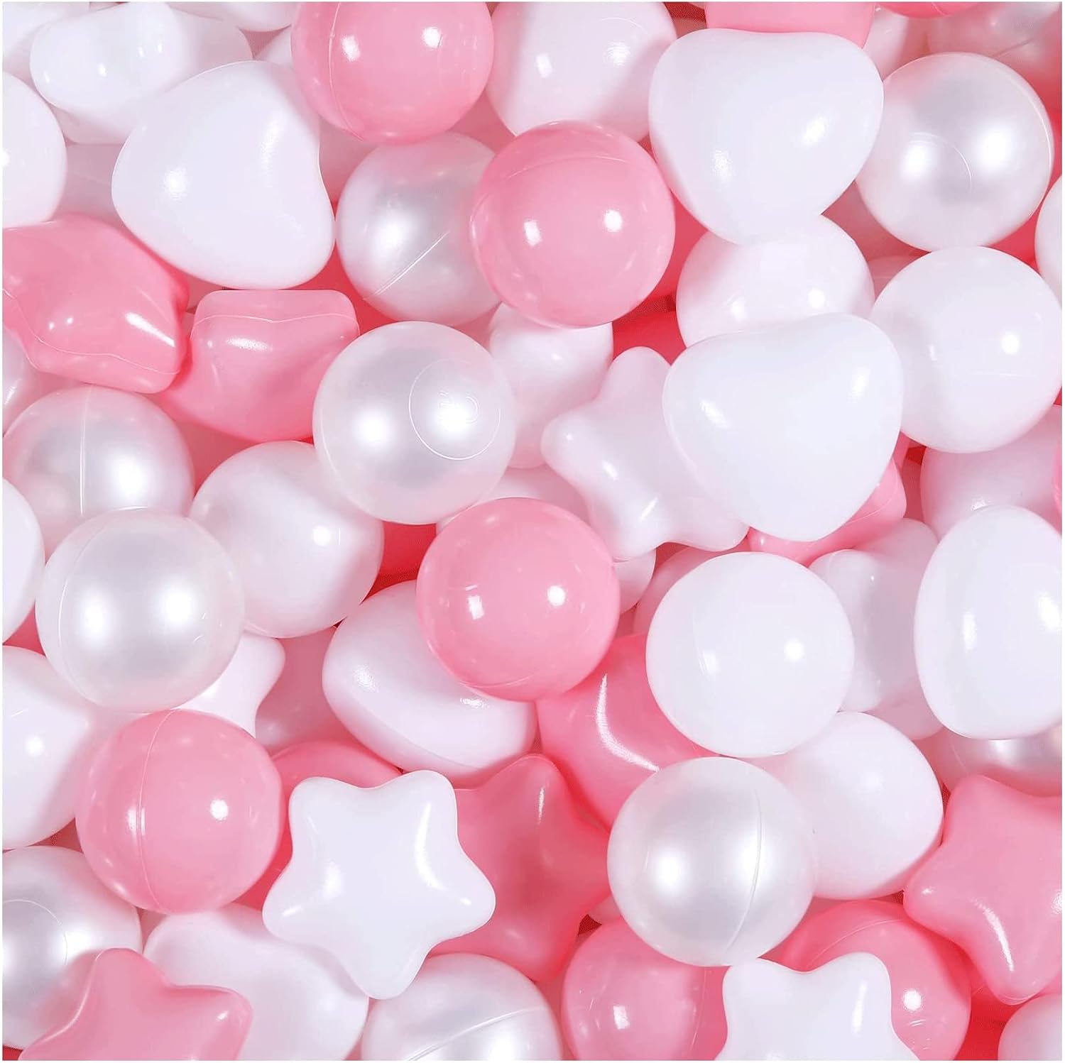 GOGOSO Ball Pit Balls 100 PCS for Toddles, Kids Plastic Balls for Ball Pit, Pool, Pink Party Accessories, Birthday Decoration