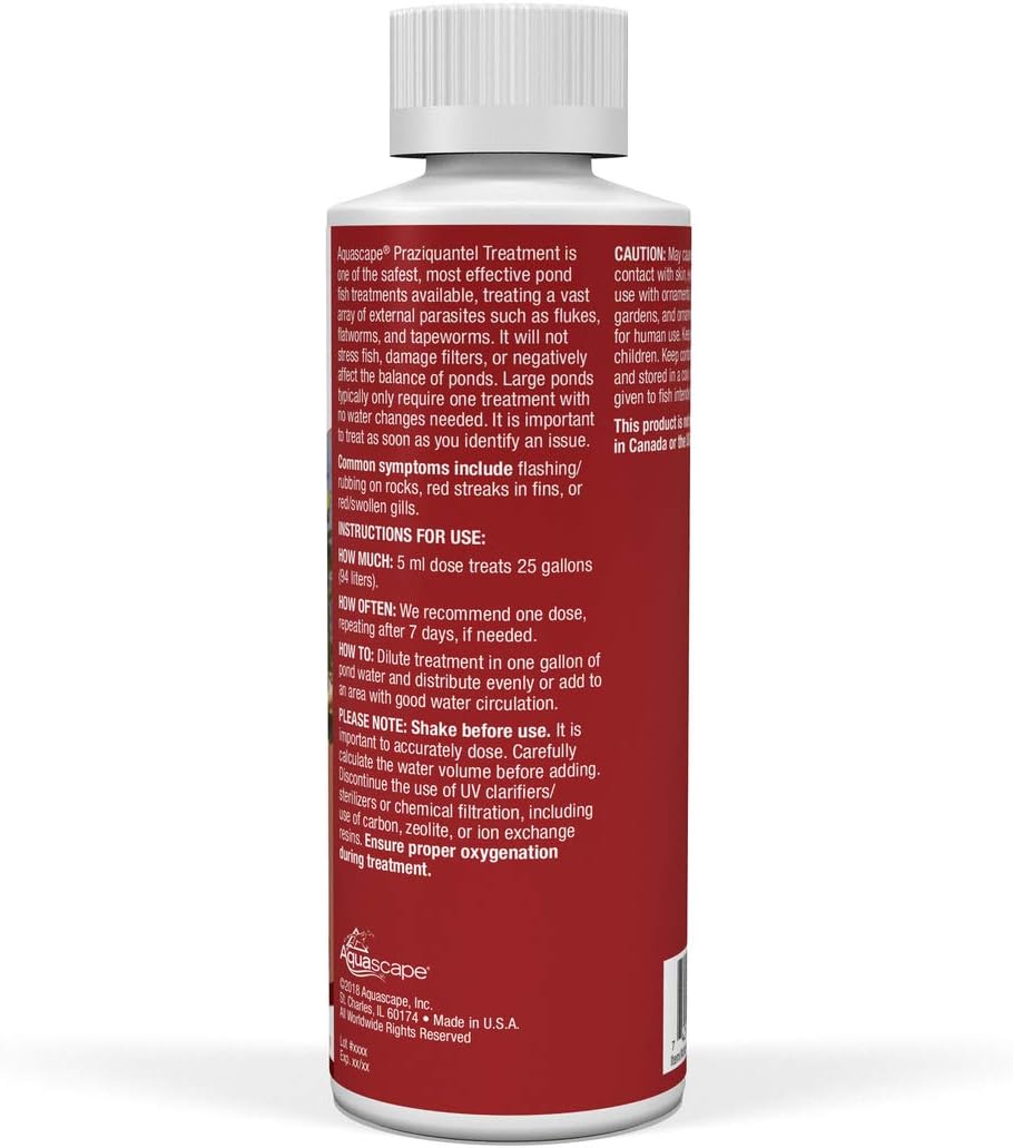 Aquascape 81041 Praziquantel Fish Treatment Liquid 250 g / 8.5 oz for Pond Water Feature