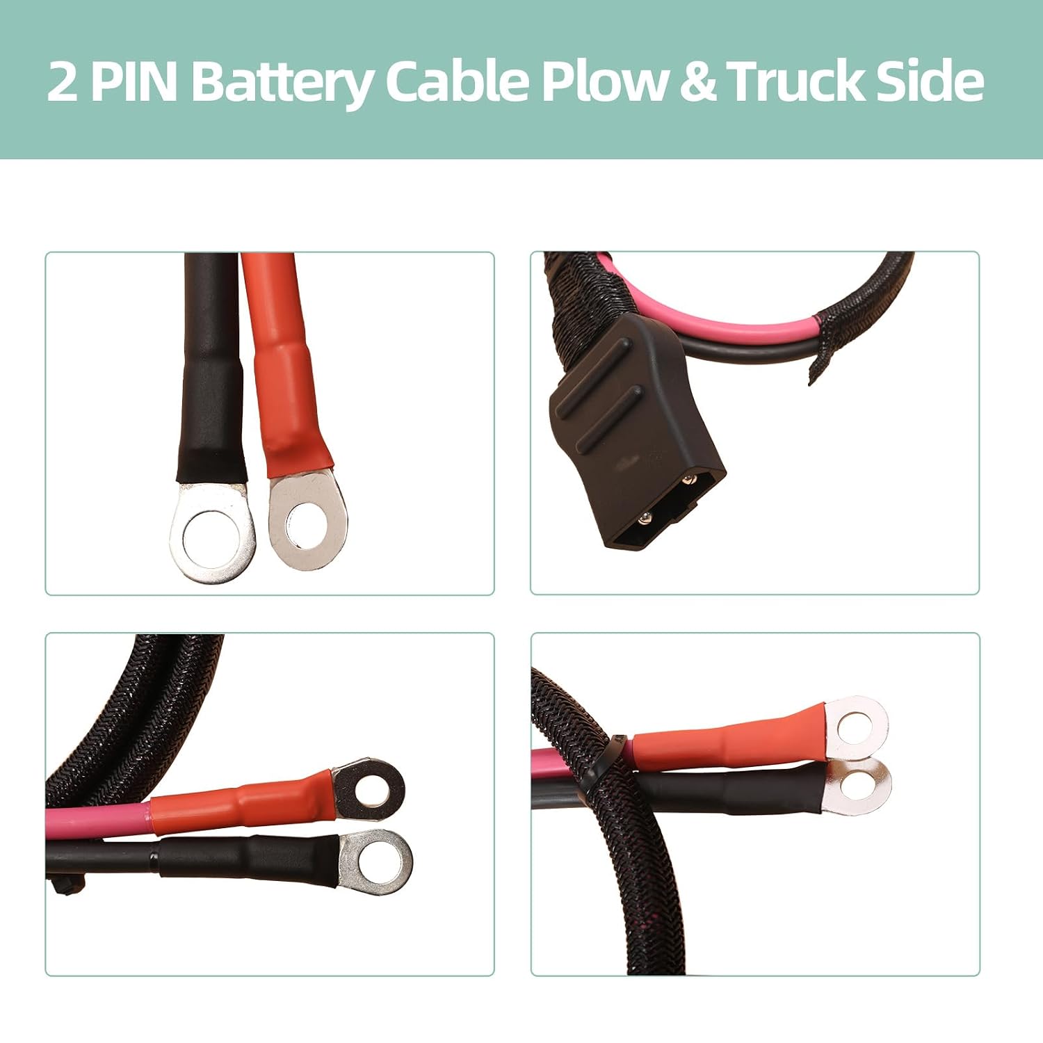 2 PIN Battery Cable Plow & Truck Side, for Western Fisher Snow Plow | #OE 21294 61169 63411 8274 8245