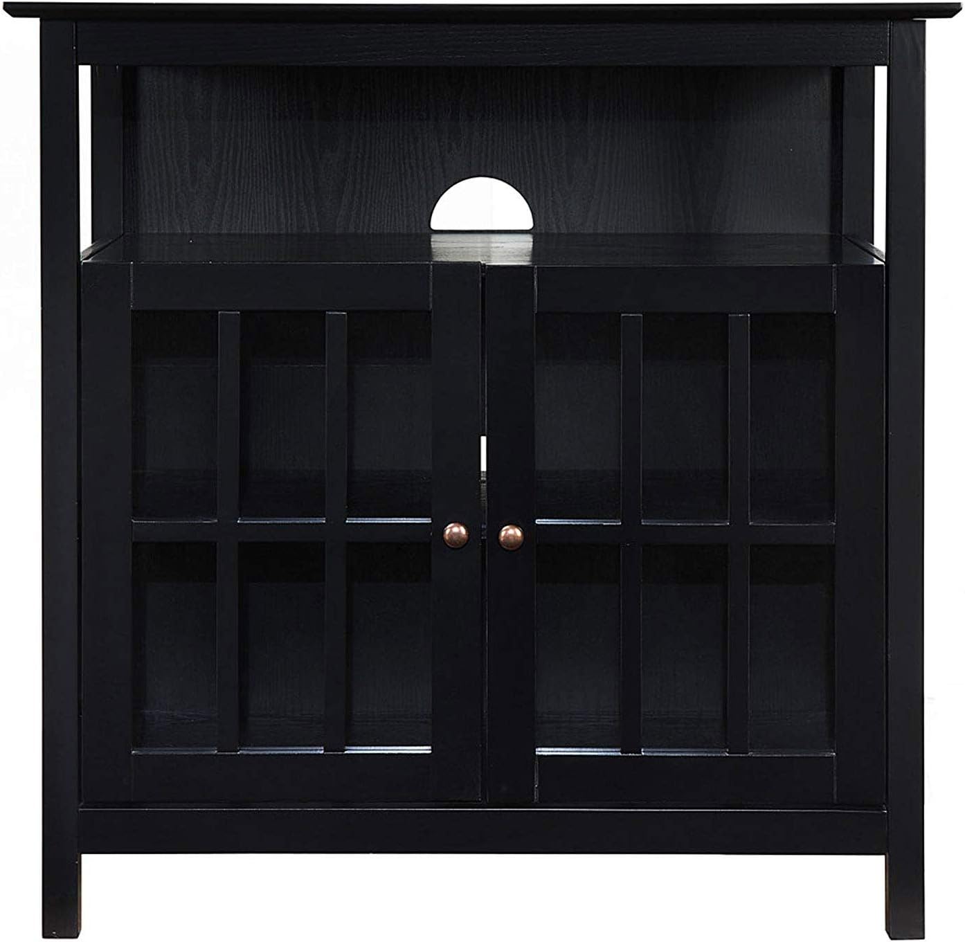Convenience Concepts Big Sur Highboy TV Stand with Storage Cabinets and Shelves in White Finish