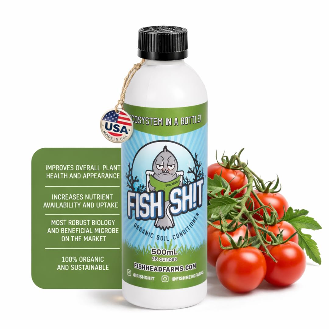 Fish Head Farms Organic Liquid Soil Conditioner, 500ml, Living Biology for Indoor & Outdoor Plants, Root Growth, Nutrient Uptake & Water Efficiency