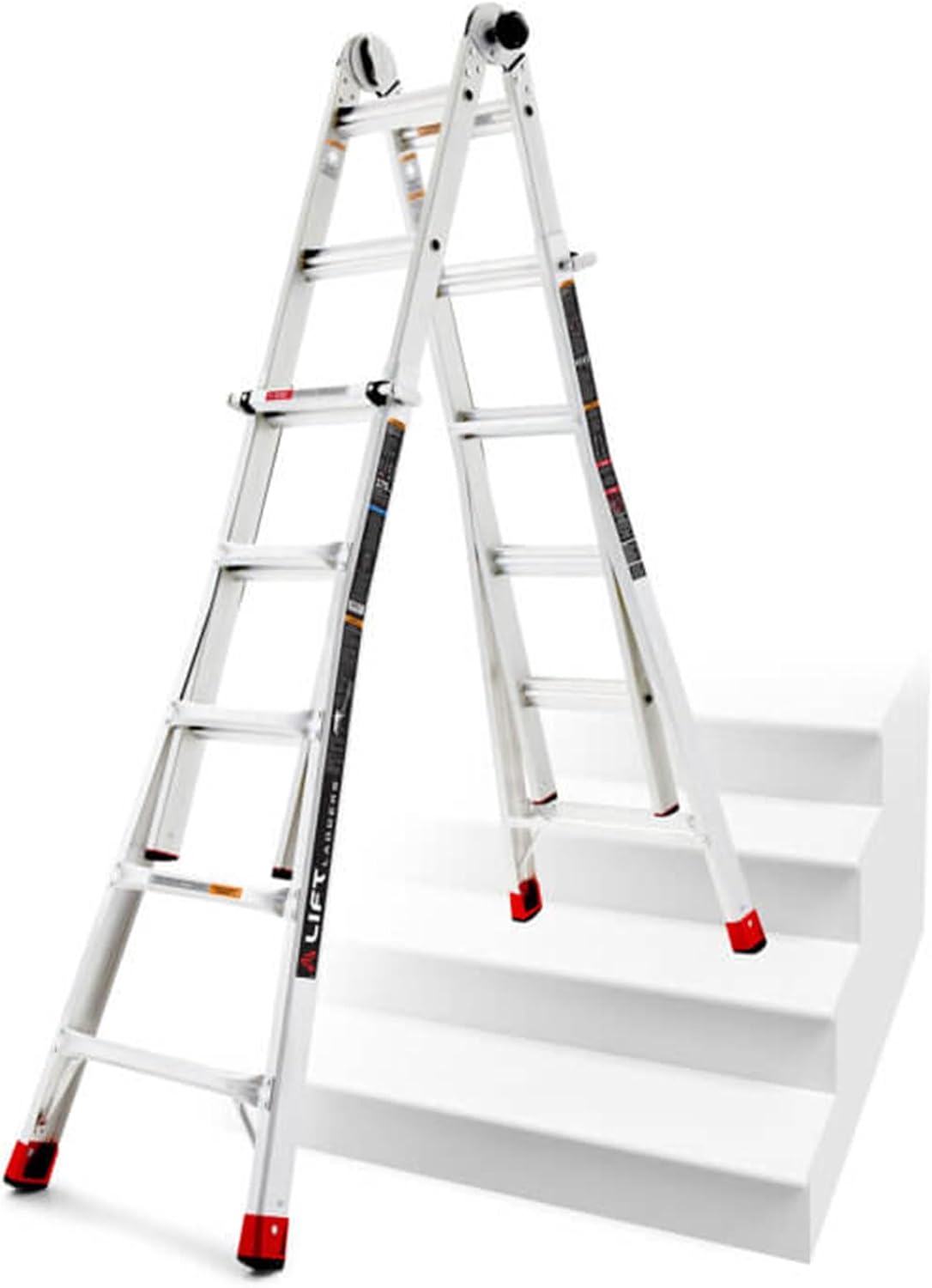 Lift Ladders 18-Ft Multi-Position Aluminum Ladder, 5-in-1, 300 lb. Capacity