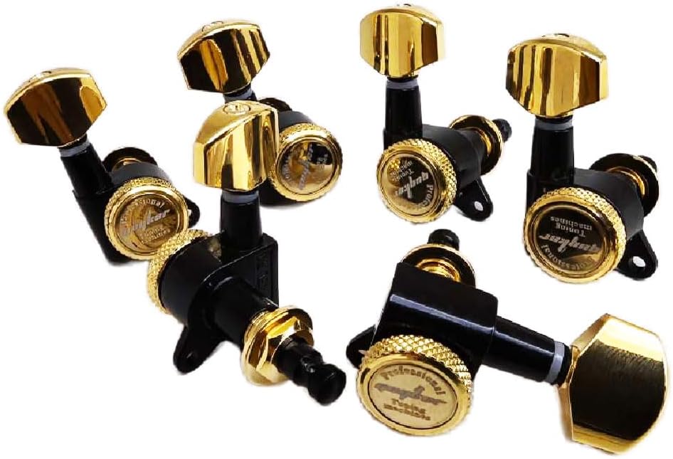 Guyker Guitar Locking Tuners (6 for Right) - 1:18 Lock String Tuning Key Pegs Machine Head with Hexagonal Handle Replacement for ST TL SG LP Style