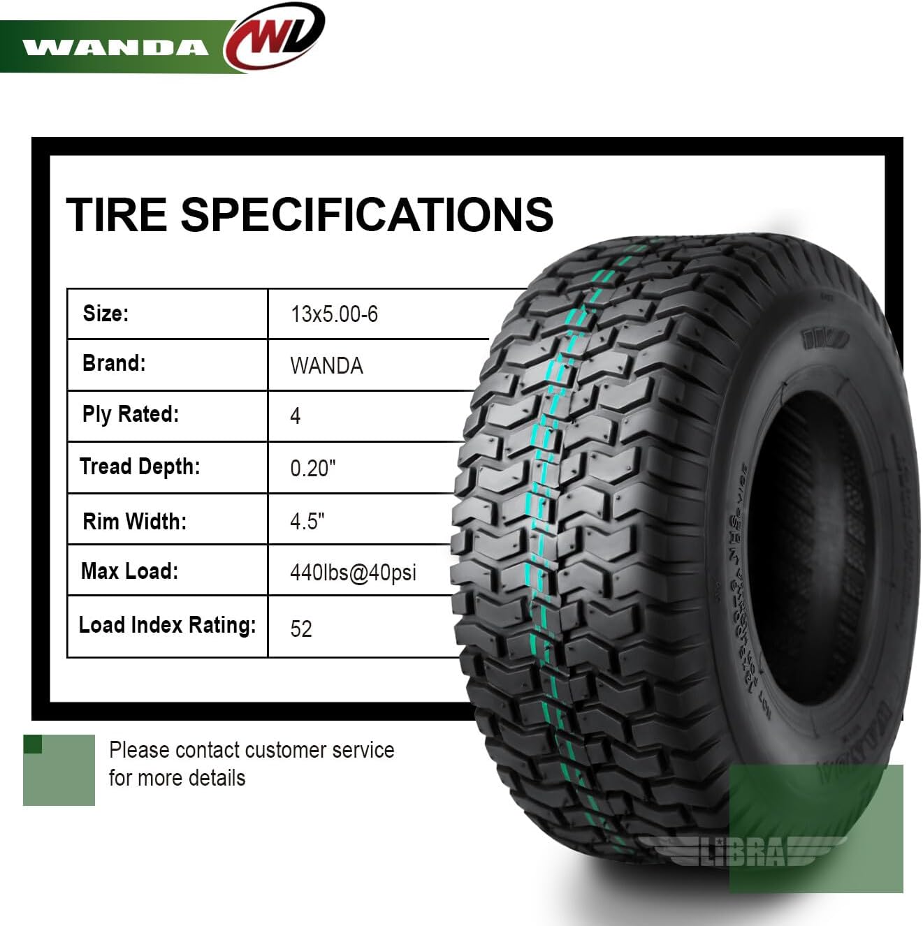 WANDA Set 2 15x6-6 15x6.00-6 Lawn Mower Tractor Turf Tires15x6x6 P332-13016 | Riding Lawn Mover, Garden Tractor