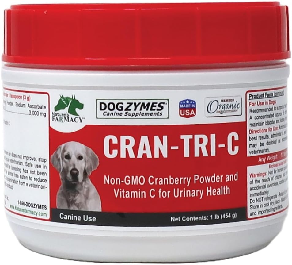 Dogzymes Cran Tri C Urinary Tract Support, Vitamin C Blend, 1418mg per Teaspoon (1 Pound)