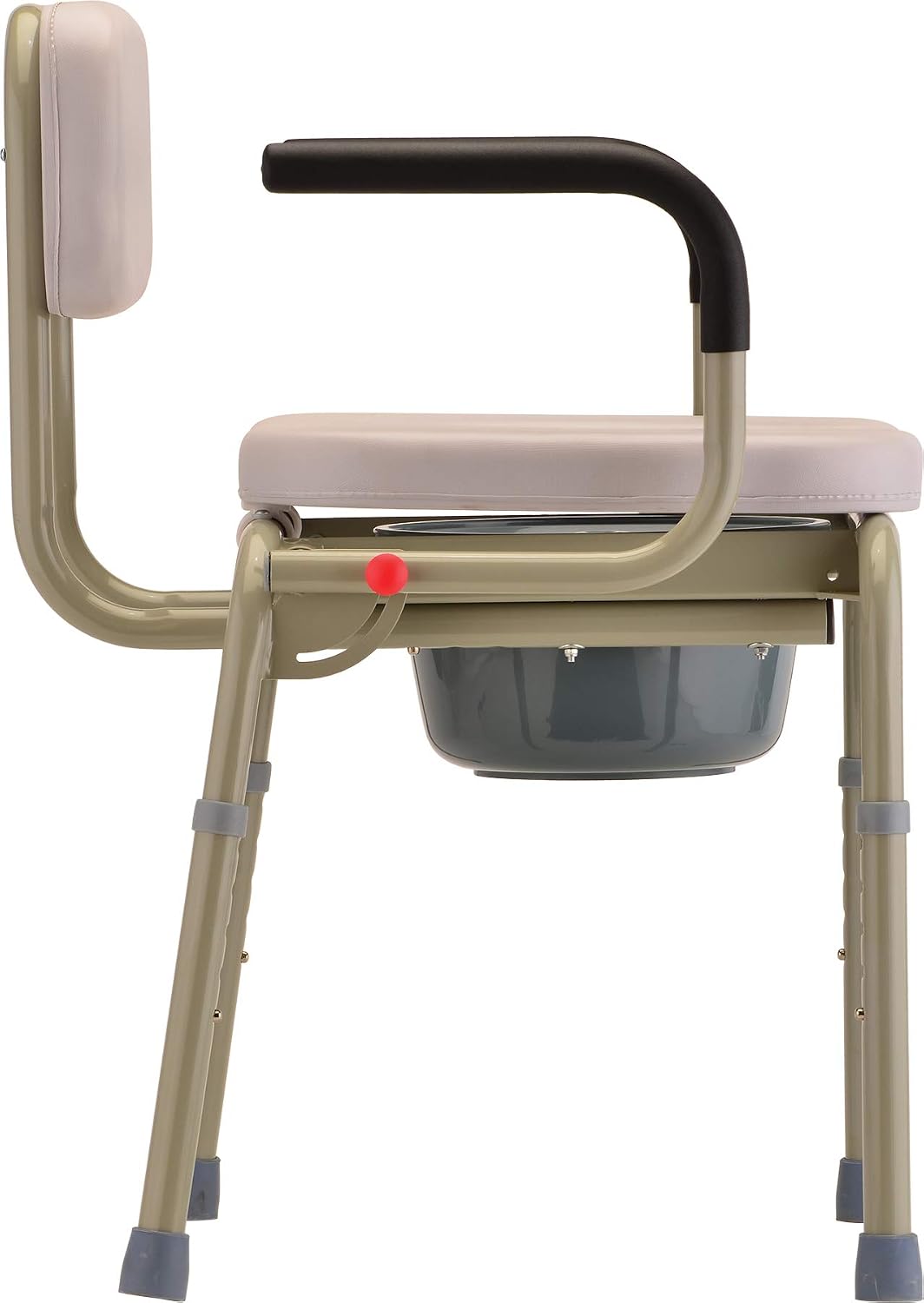 NOVA Medical Products Drop Arm Commode with Padded Seat and Back, Drop Down Arms for Easy Transfer