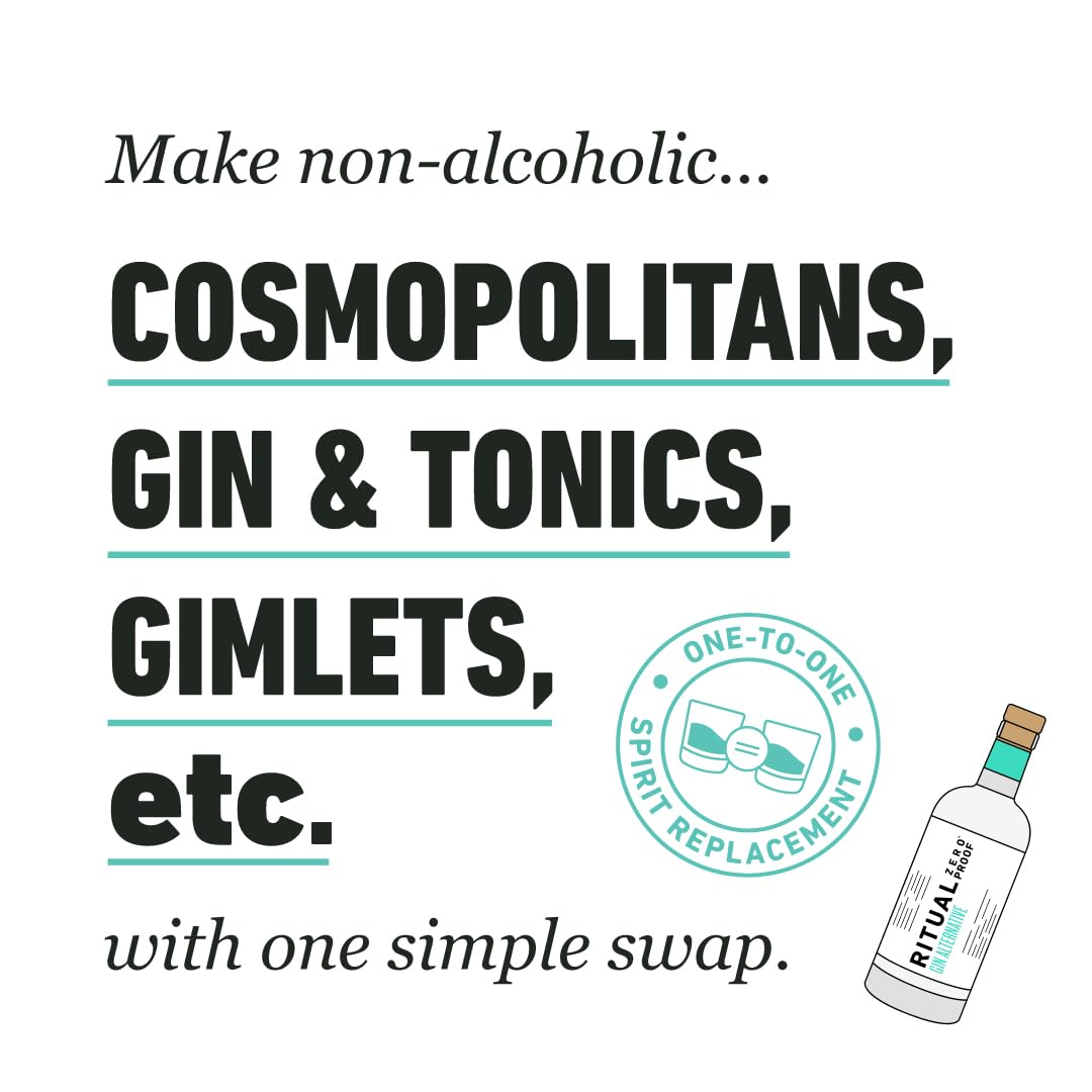 RITUAL ZERO PROOF Gin Alternative | Award-Winning Non-Alcoholic Spirit | 25.4 Fl Oz (750ml) | Zero Calories | Sustainably Made in USA | Make