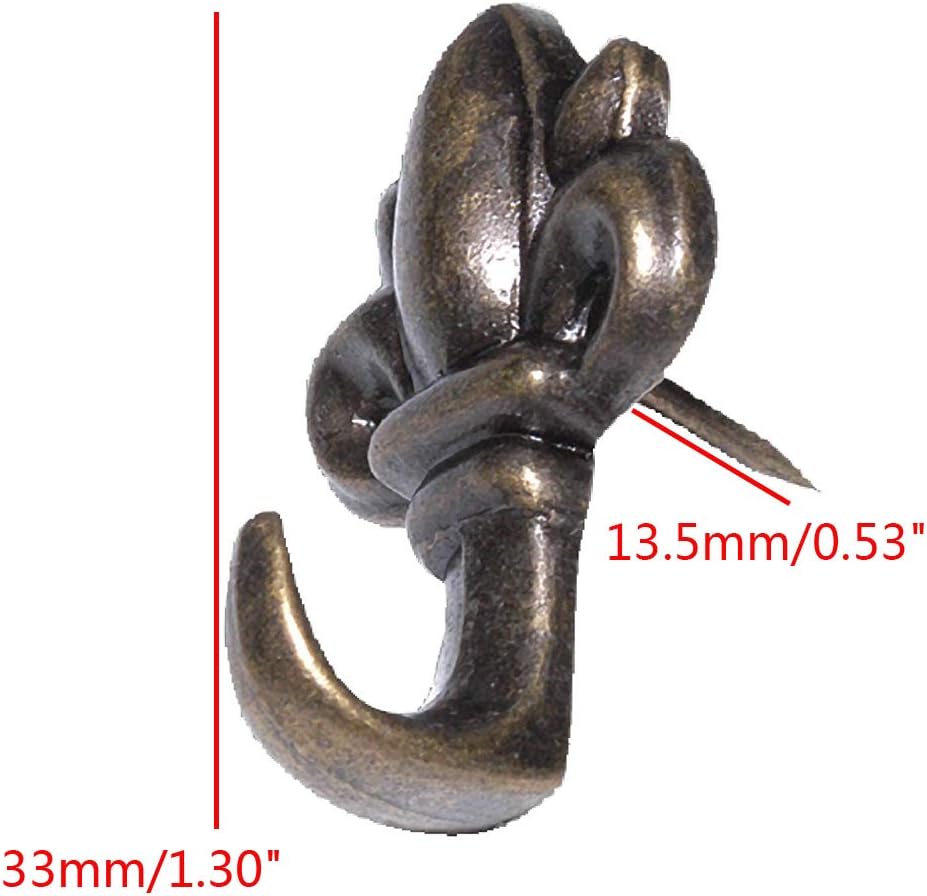 Pack of 20 Zinc Alloy Flower Shape Push Pin Hangers Hook Pin Wall Hooks (Bronze)